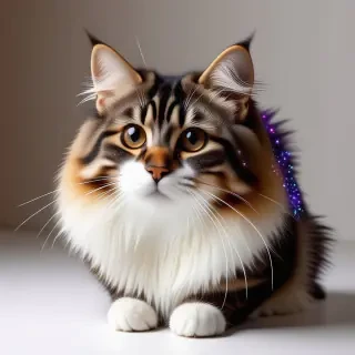 Large cat with fur that looks like a galaxy