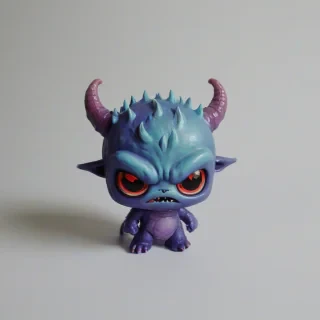chibi - anime style evil monster, on a plain white background, even lighting
