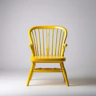 yellow comb back windsor chair