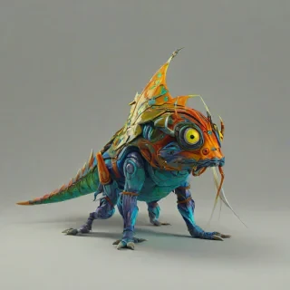 cel-shaded, bold lines, Zelda type creature, vivid colors,, on a plain white background, even lighting