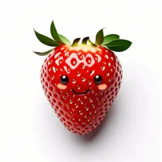 strawberry with a face on it