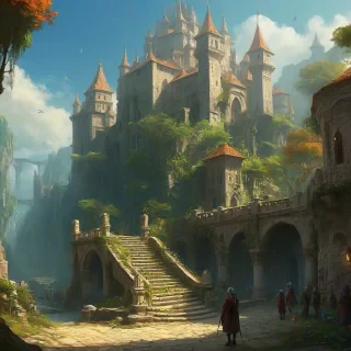 Marc Simonetti style fantasy scene