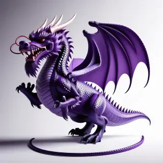 Huge purple dragon full body