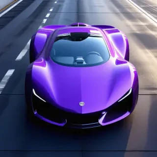 a sleek, futuristic purple car
