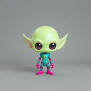 brightly colored alien, 3d chibi video game style, on a plain white background, even lighting