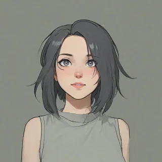 a cartoon style anime girl