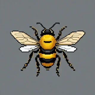 Pixel art of a bee