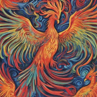 Fauvism style of a phoenix