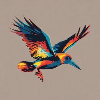 pop art style of a flying bird