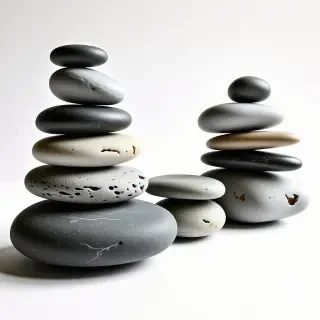 seven stacked stones