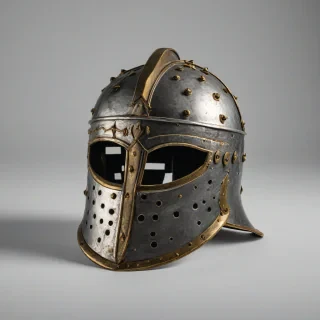 spanish gladiator helmet, on a plain white background, even lighting