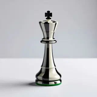 white queen chess piece with black stripes