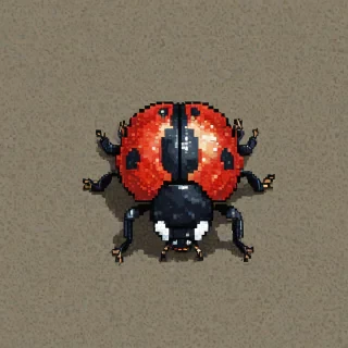 Pixel art of a ladybug