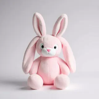 light pink rabbit stuffed animal with long ears