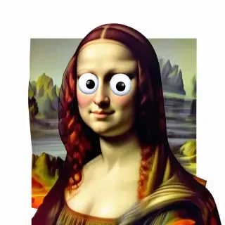 The Mona Lisa with googly eyes