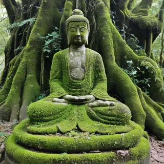 Moss covered Buddha