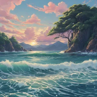 anime style ocean