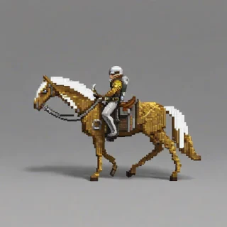 pixel art destrier, on a plain white background, even lighting