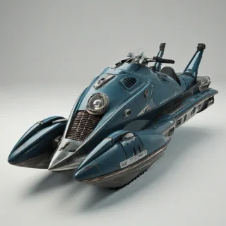 dieselpunk jet ski, on a plain white background, even lighting