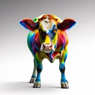 rainbow cow full body