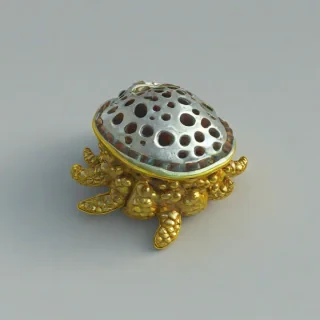 3d cartoon sea treasure object, on a plain white background, even lighting