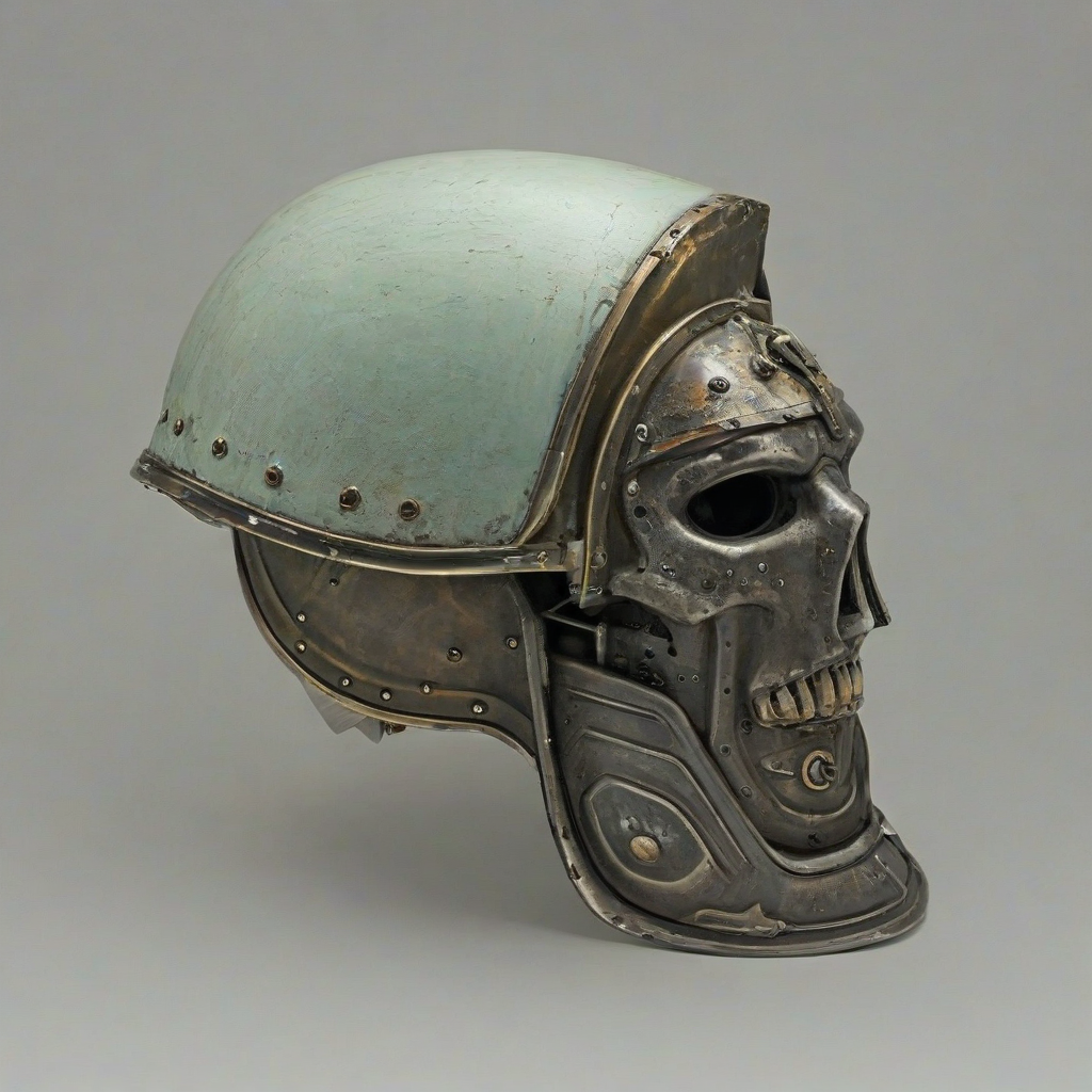 dieselpunk style pauldron, faded colors, bright lighting, on a plain white background, even lighting