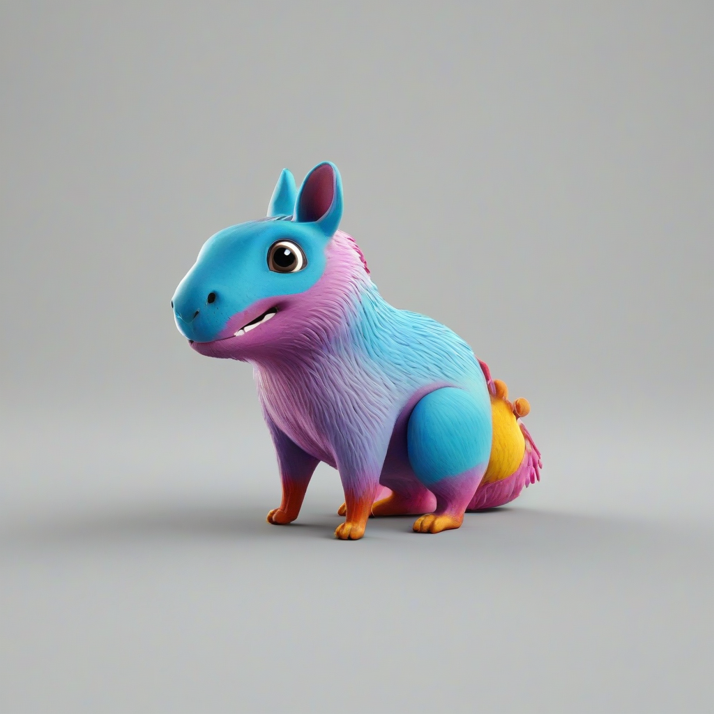 3d cartoon, single cute storybook animal, vivid colors, on a plain white background, even lighting
