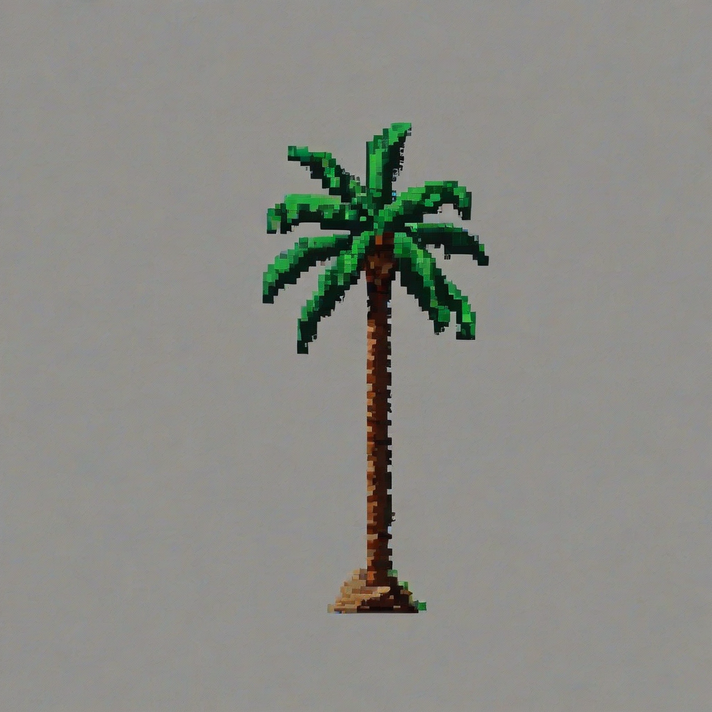 pixel art palm tree, on a plain white background, even lighting