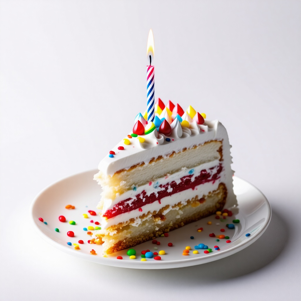 a slice of birthday cake