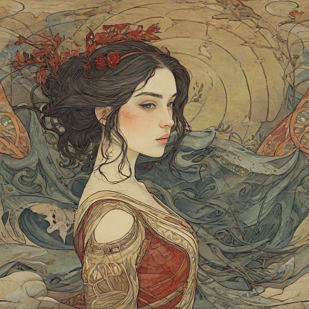 sam guay style art of a woman