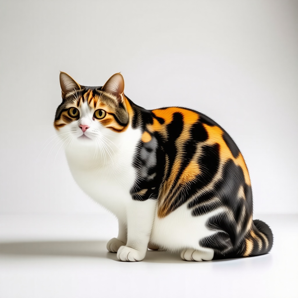 A fat calico cat