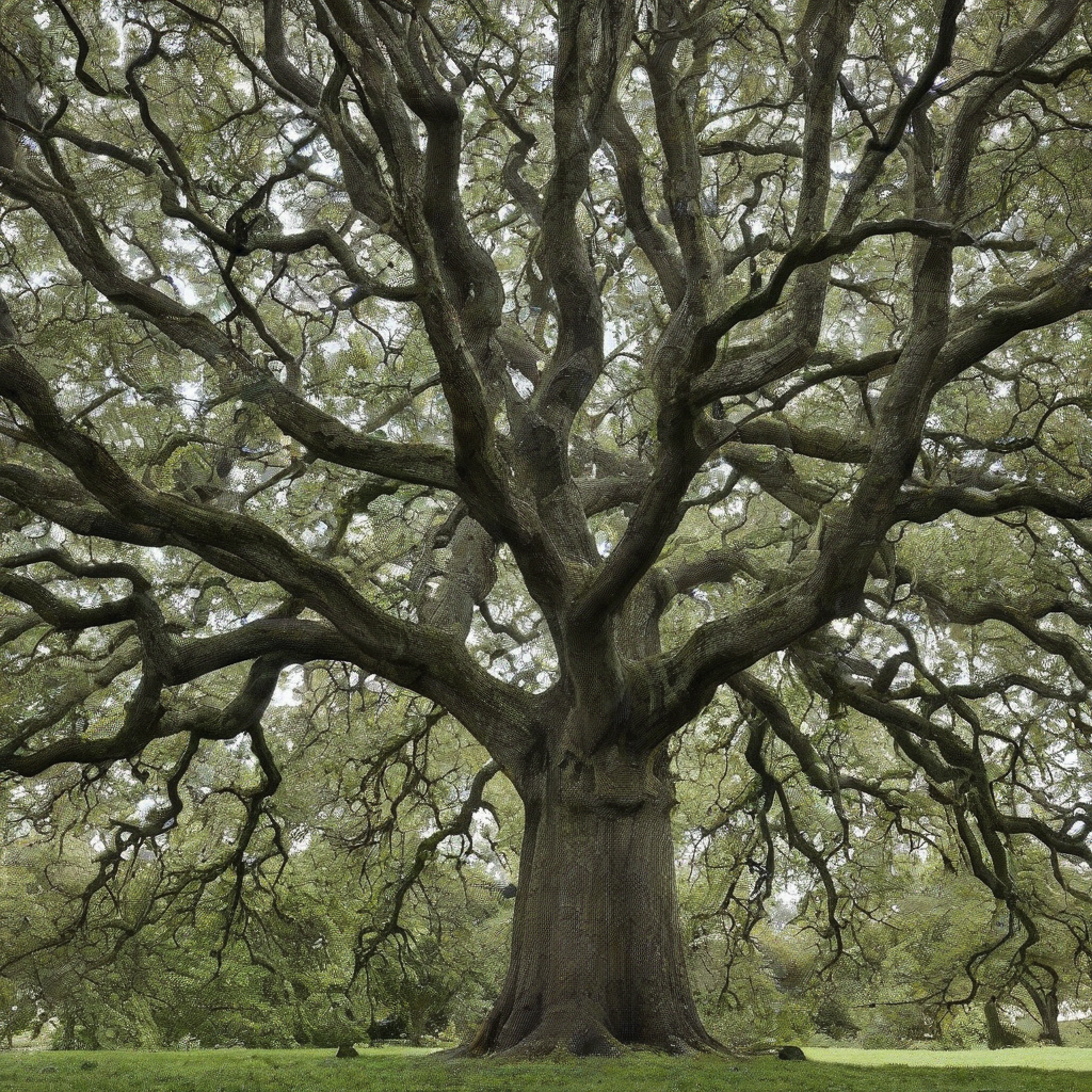 Cubism of an oak tree