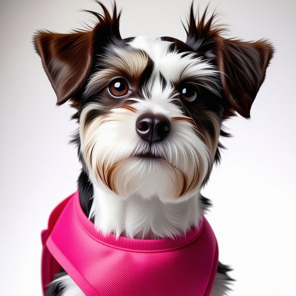 cute dog wearing a pink vest