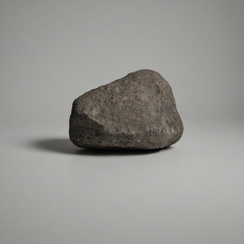 A rock, on a plain white background, even lighting 