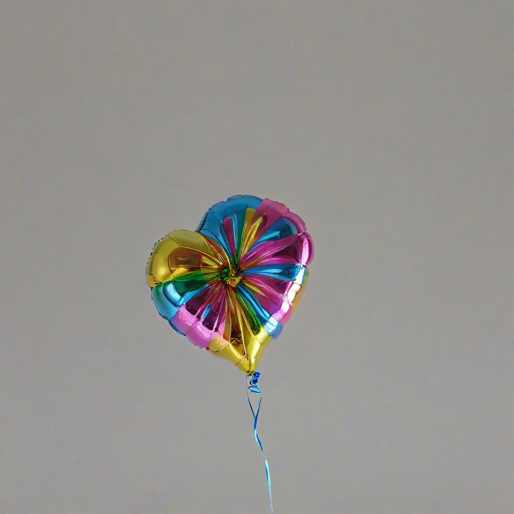 vibrant colored mylar balloon, on a plain white background, even lighting