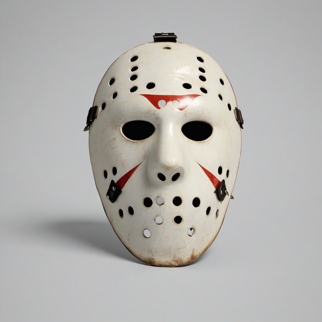 Game asset style, vintage hockey mask, on a plain white background, even lighting