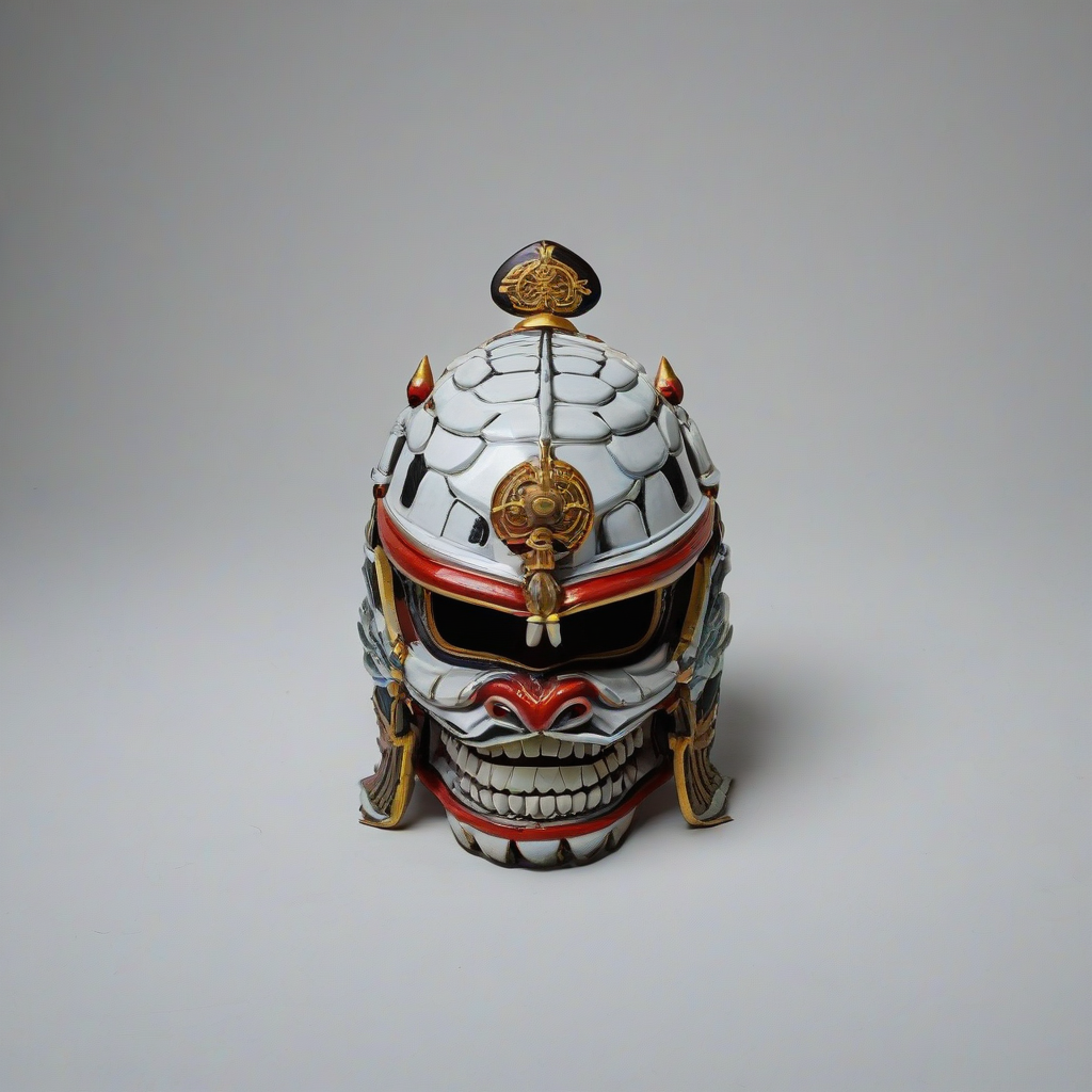 Japanese Kabuto, on a plain white background, even lighting