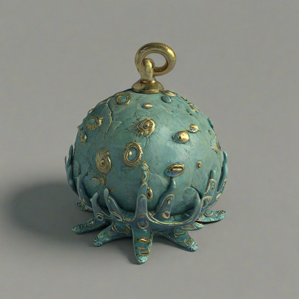 3d cartoon sea treasure object, on a plain white background, even lighting