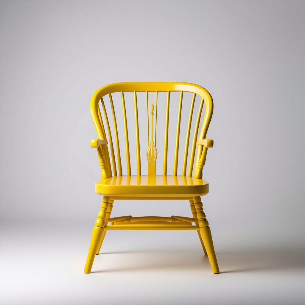 yellow comb back windsor chair
