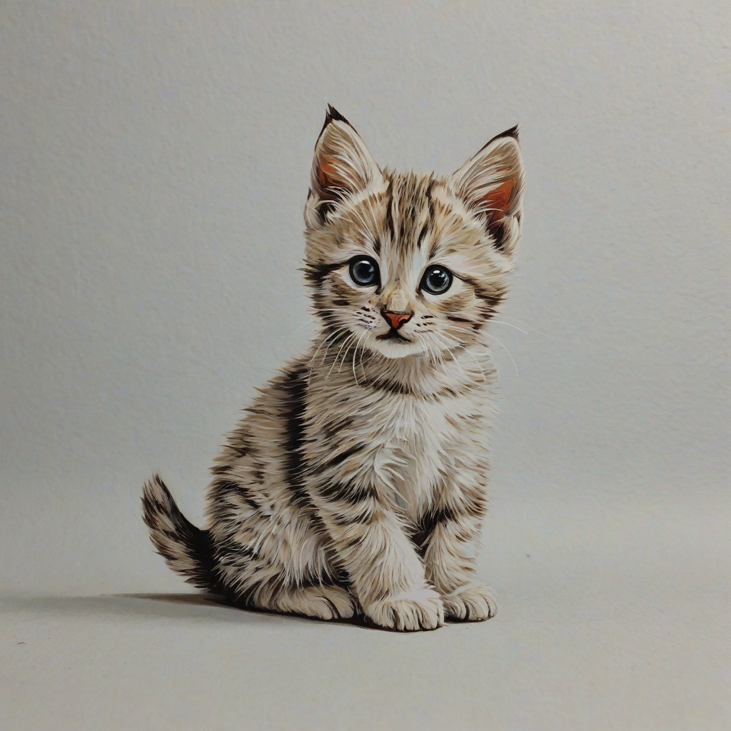 Cutout art of a kitten