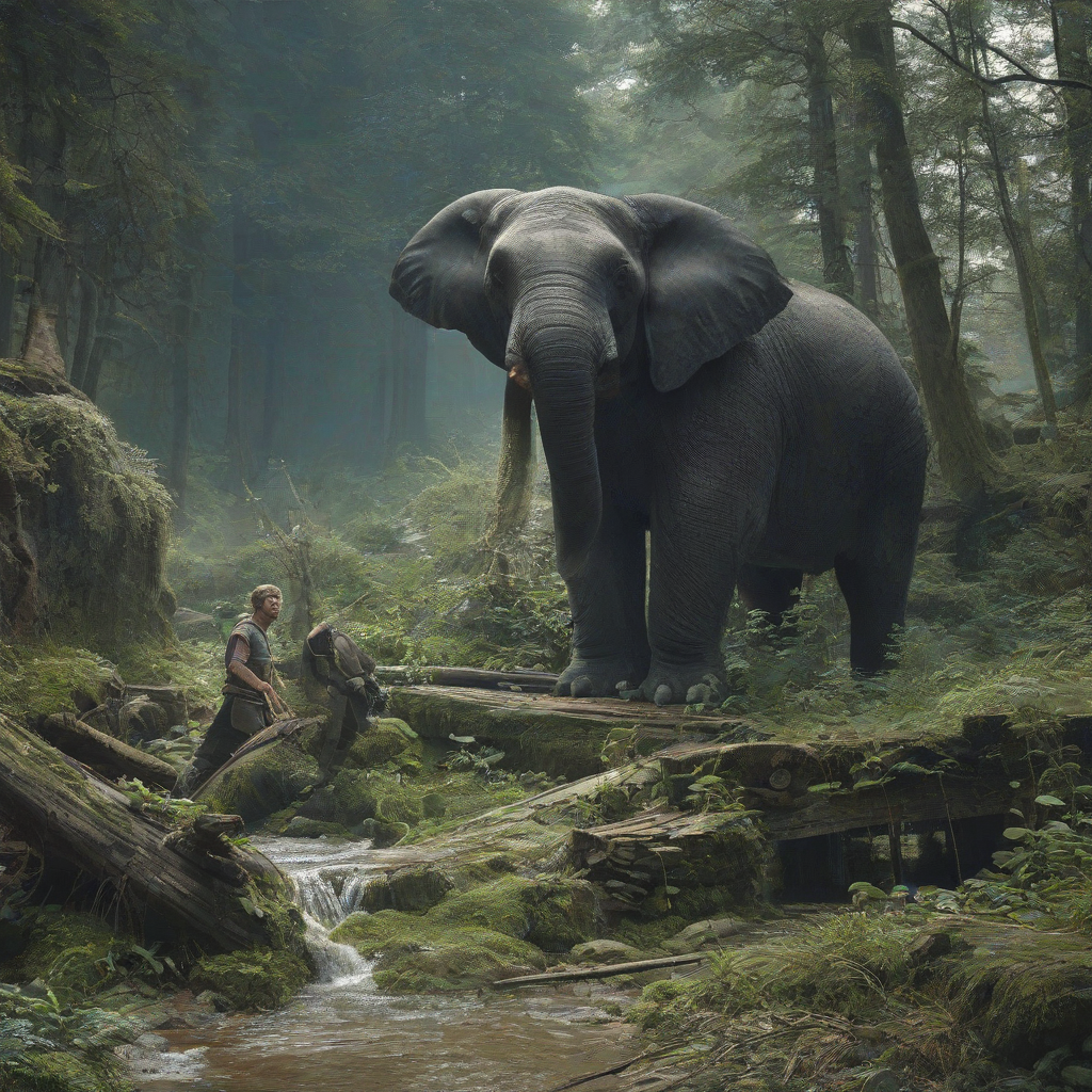 Photobashing art style scene